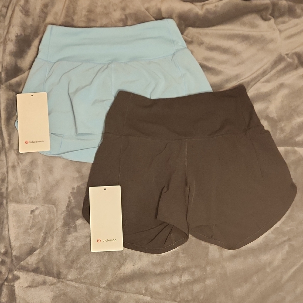 Lululemon Speed up MR short 4" *Lined Blue and Black Size 0